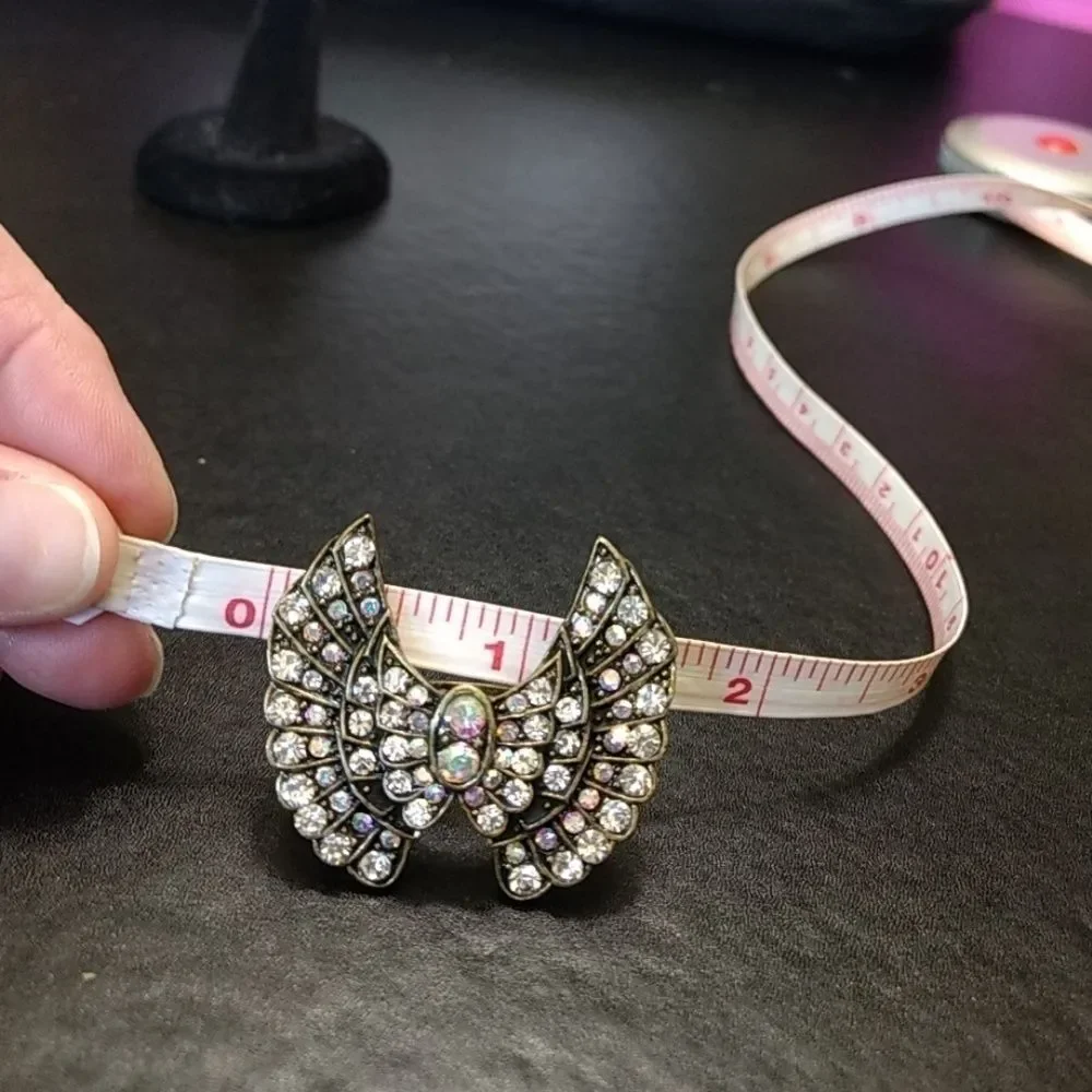 Bronze tone rhinestone ring size 9